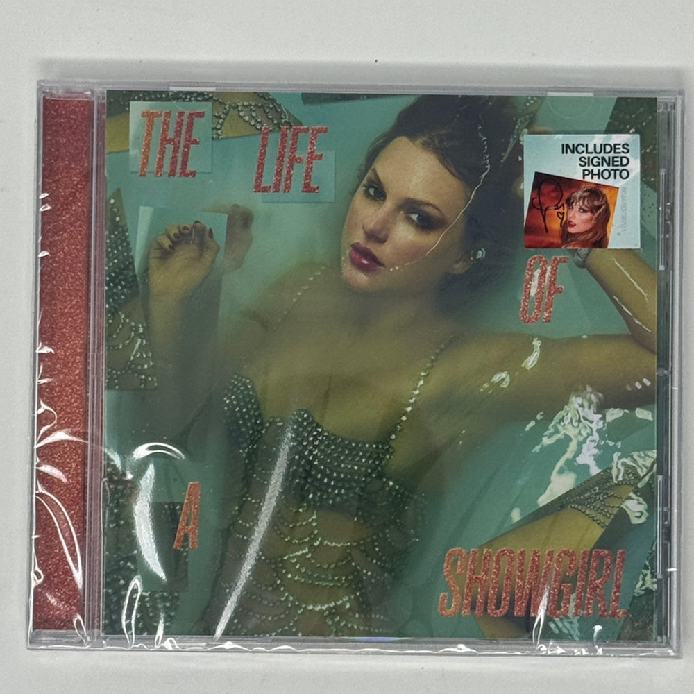 Taylor Swift The Life of a Showgirl CD + Hand Signed Photo 1